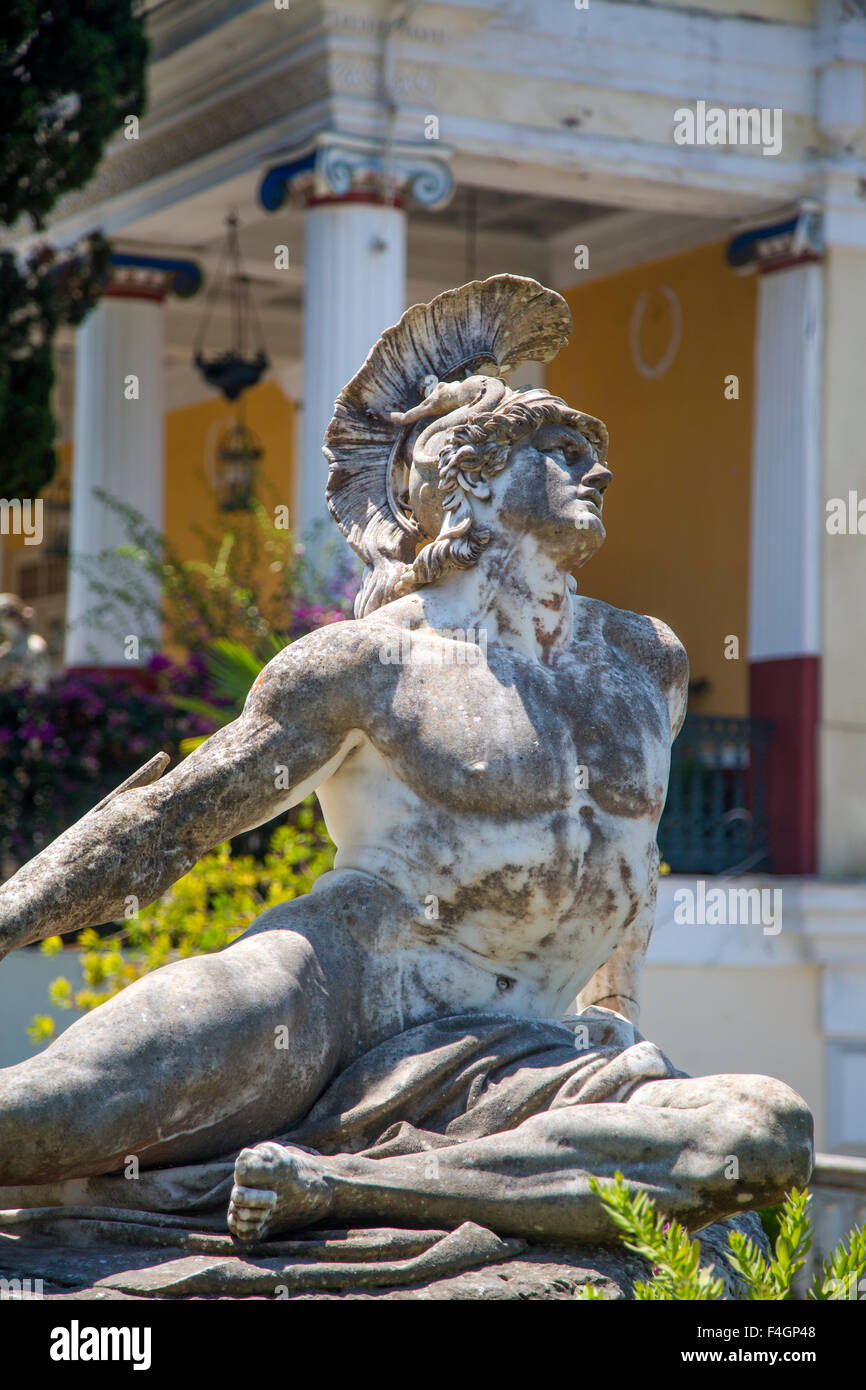 Achilleion statue at Corfu, Greece Stock Photo
