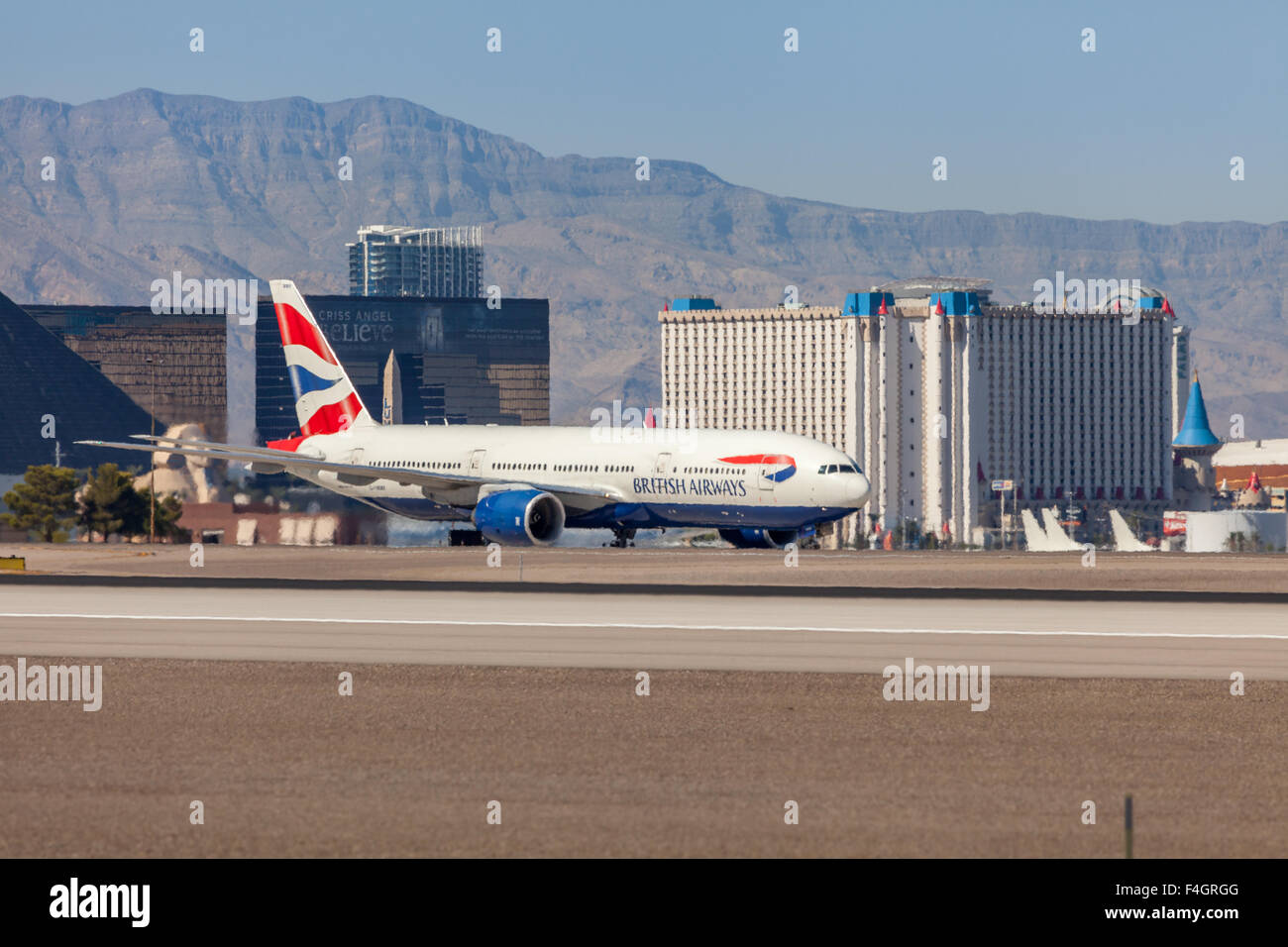 British Airways taxiing at Las Vegas McCarran International Airport Stock Photo Alamy