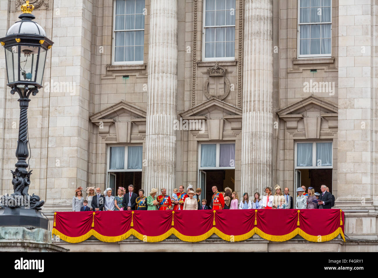 The Royal Family on the Balcony of Buckingham Palace Stock Photo