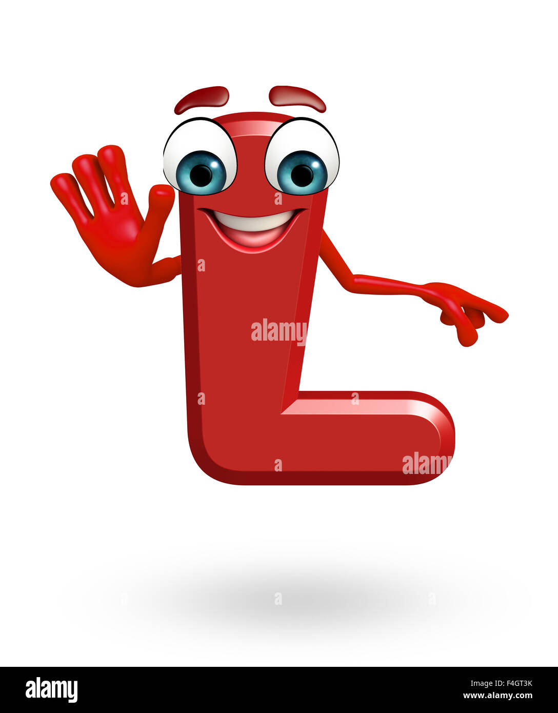 3d rendered illustration of alphabet L Cartoon Character Stock Photo