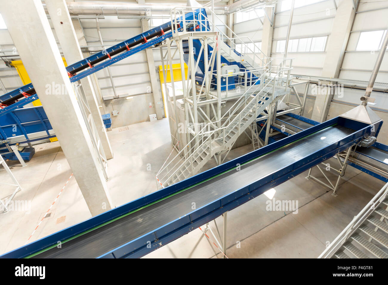 Inside of a waste management facility. Treatment and disposal of waste