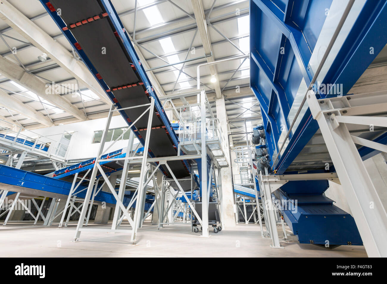 Inside of a waste management facility. Treatment and disposal of waste