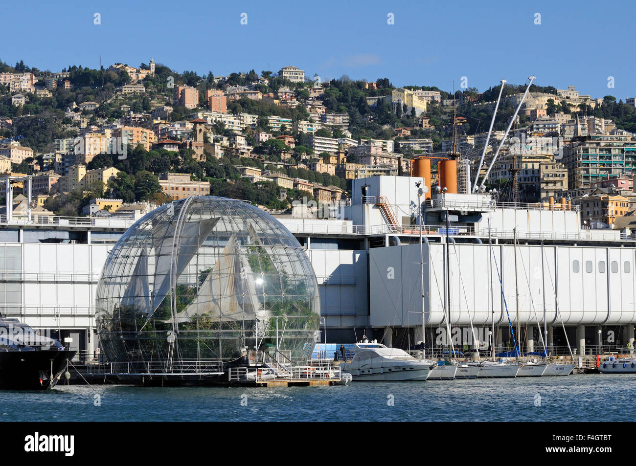 a view on the 'La Bolla' by Renzo Piano, Porto Antico, Genoa, Ligury Stock Photo
