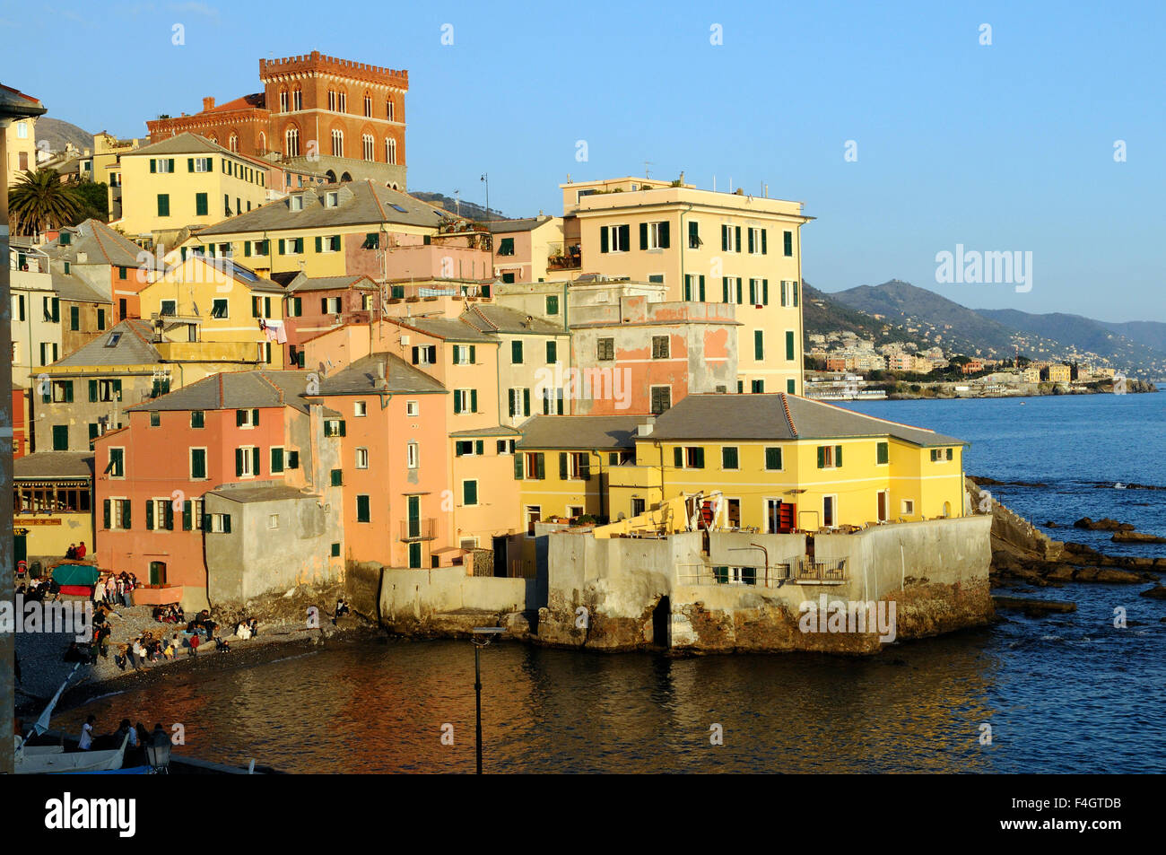 Quaint fishing village of Boccadasse, Genoa, Italy situated on the