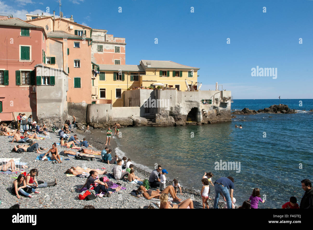 Boccadasse, fishing village and suburb of Genoa, Riviera, Liguria