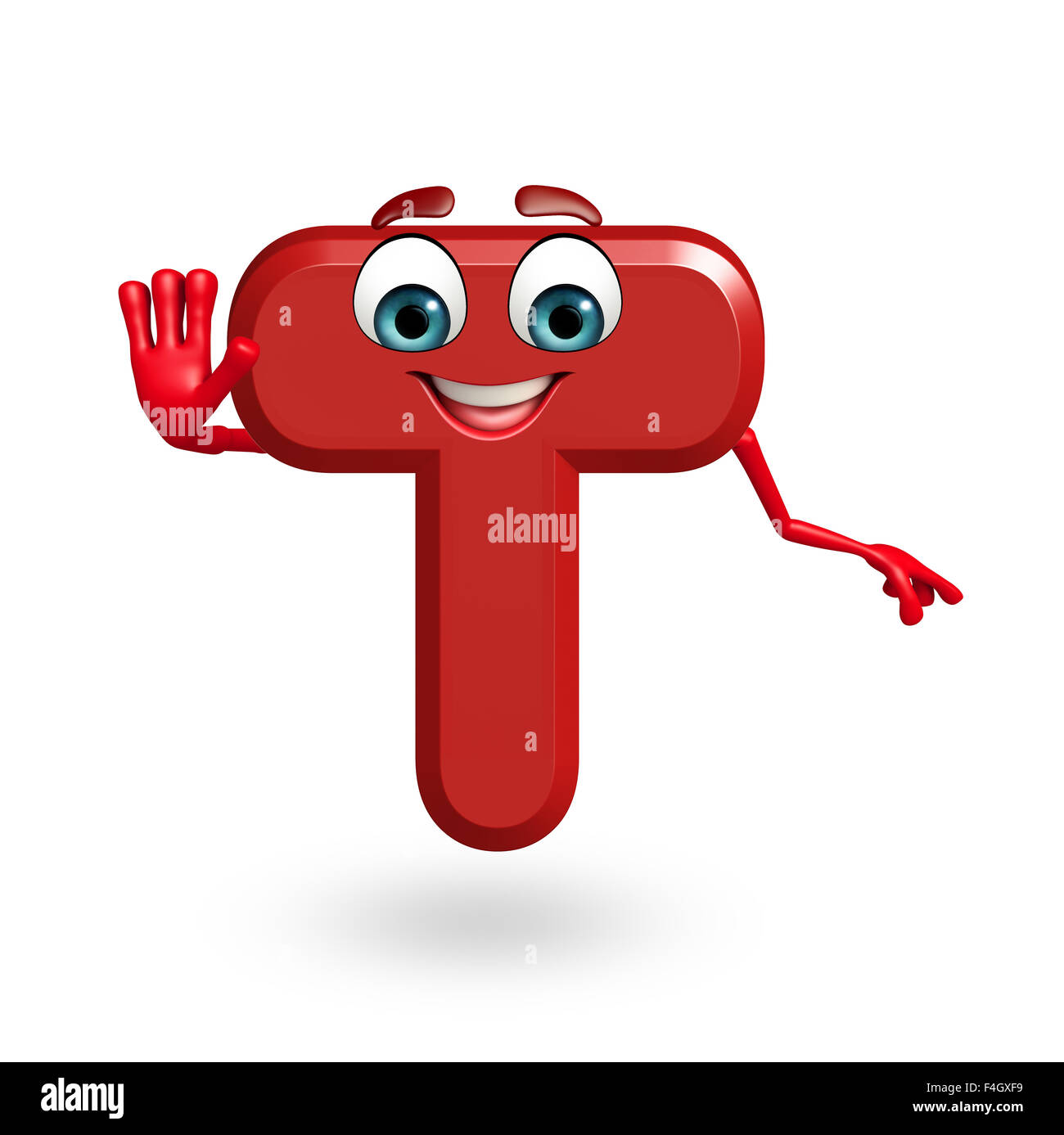 3d rendered illustration of alphabet T Cartoon Character Stock Photo ...