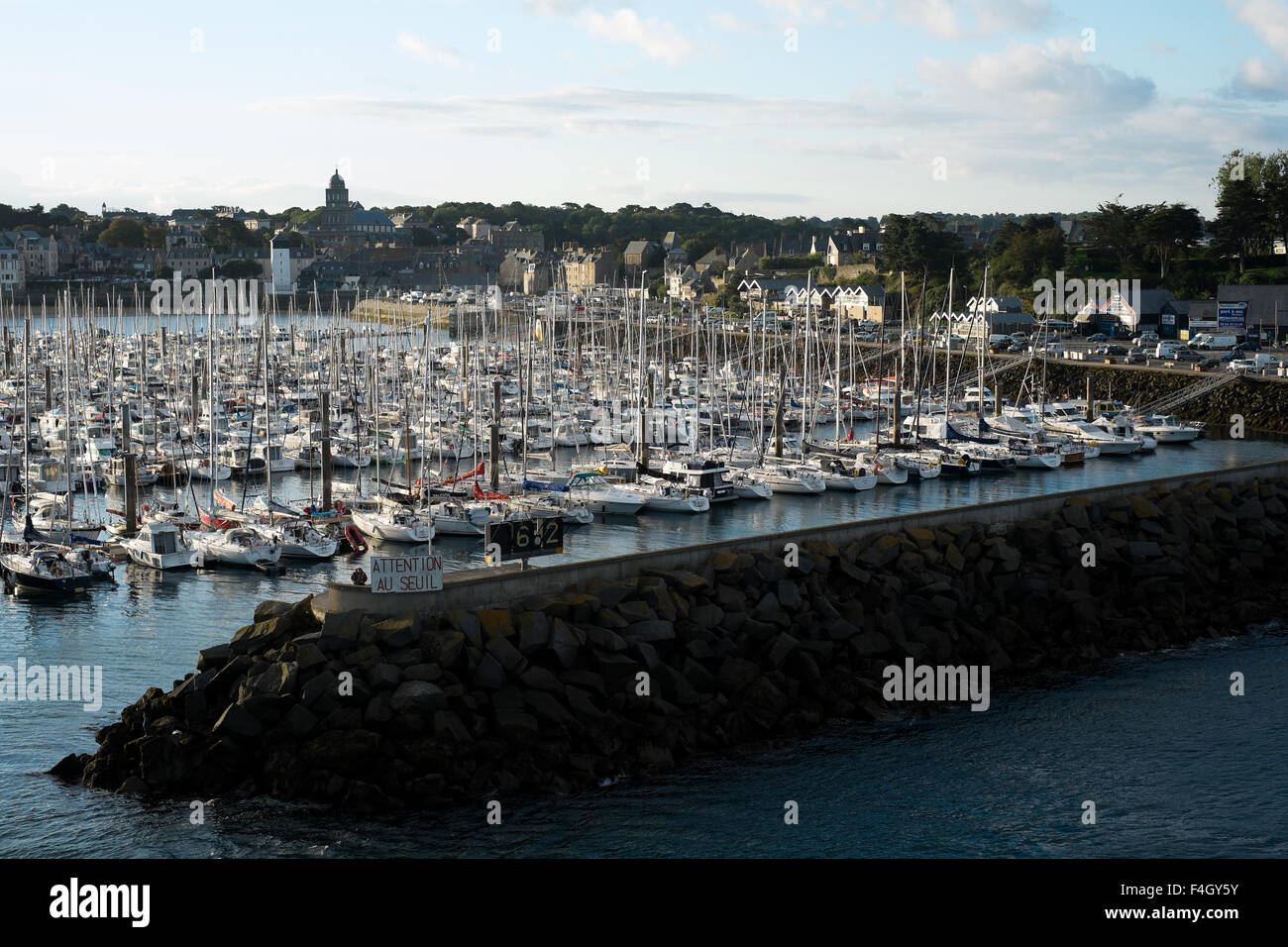 Boats in the harbour entering St Malo, France Stock Photo Alamy