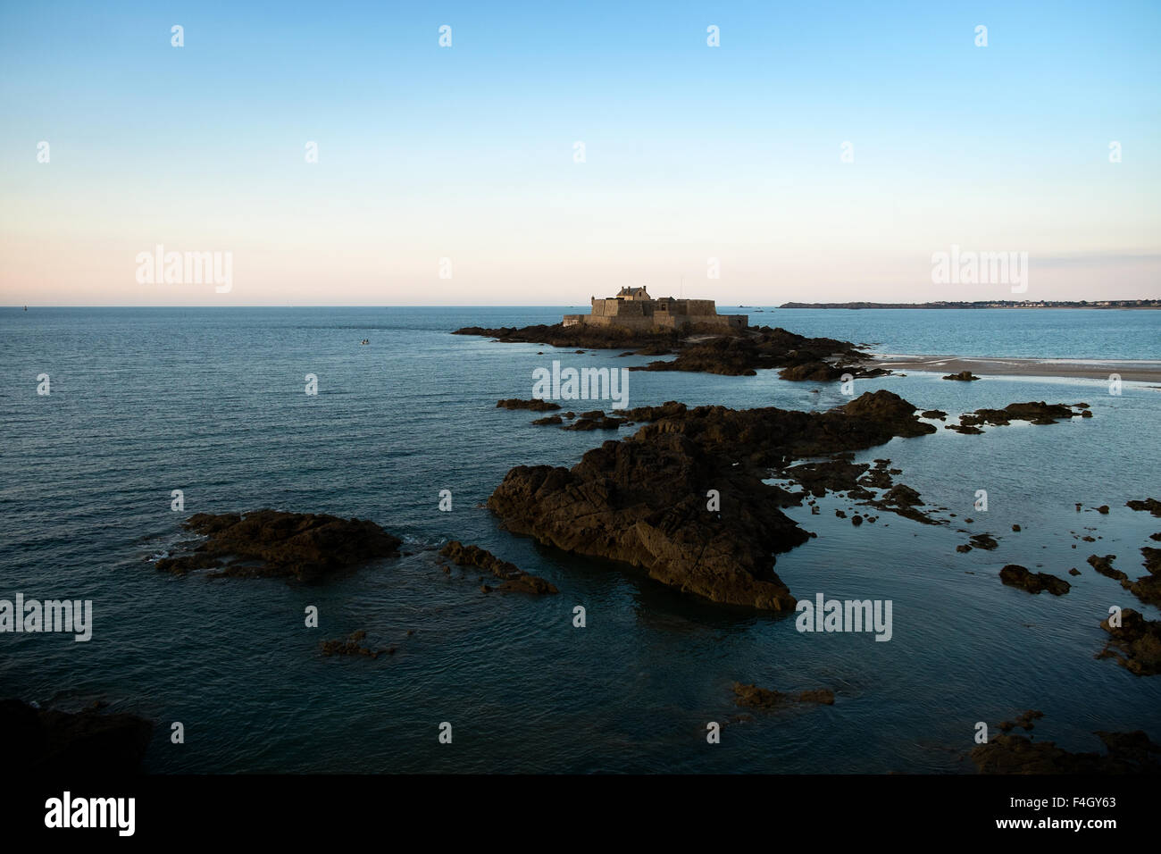 Islands off the coast of St Malo, France Stock Photo