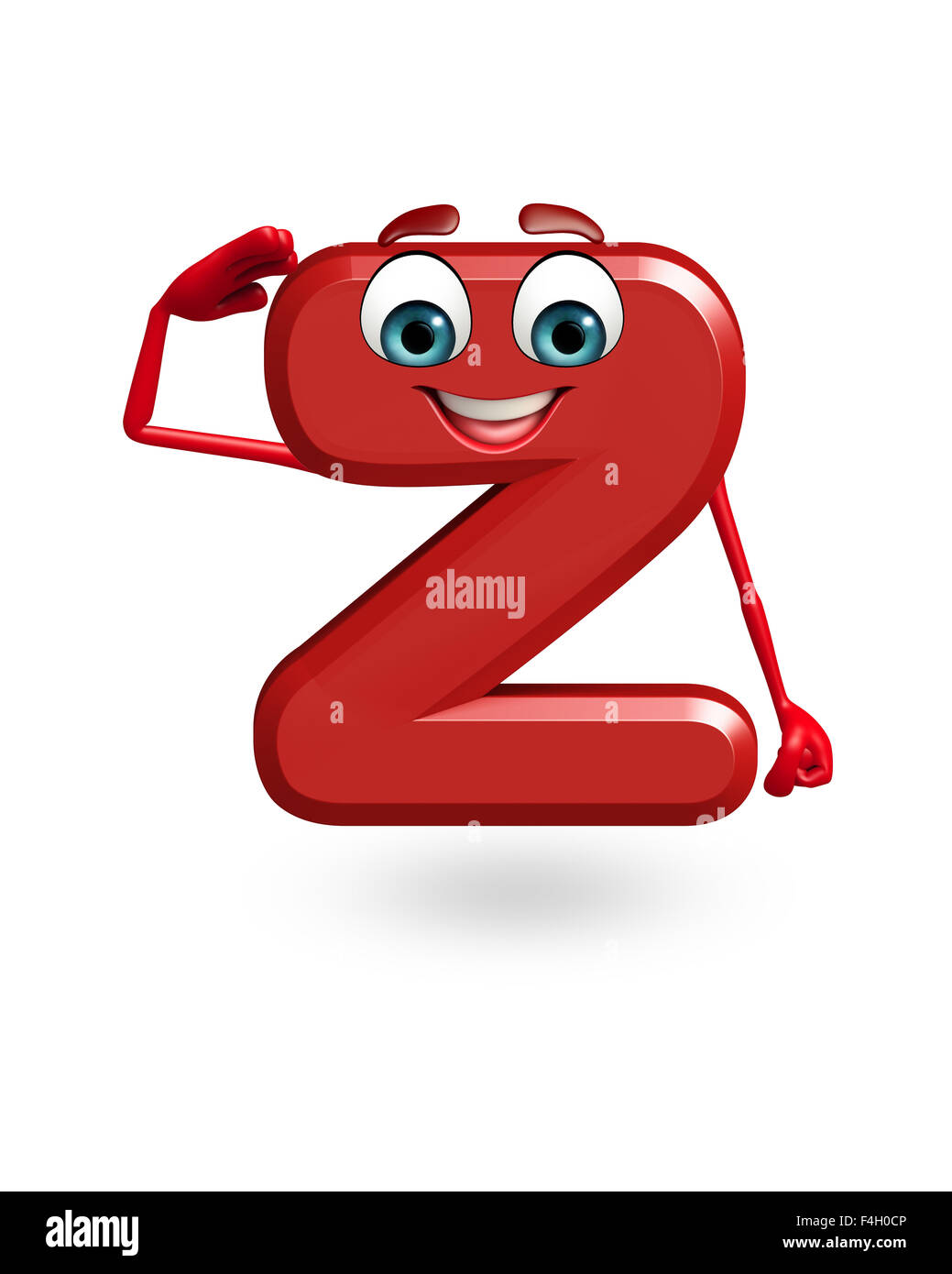 3d rendered illustration of alphabet Z Cartoon Character Stock Photo