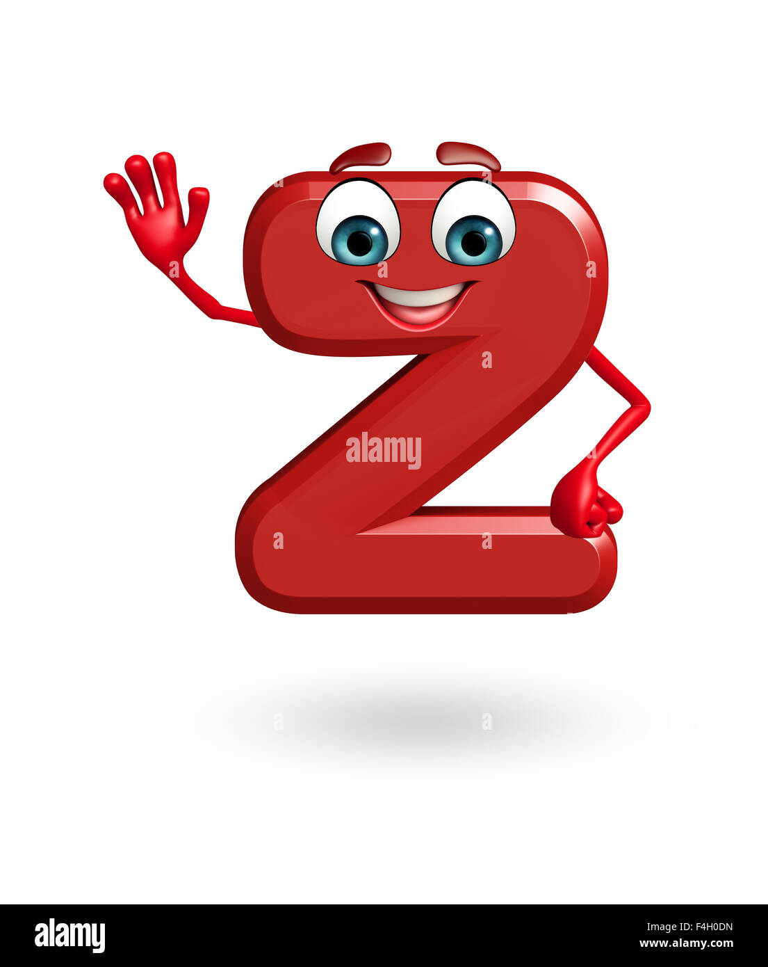 3d rendered illustration of alphabet Z Cartoon Character Stock Photo