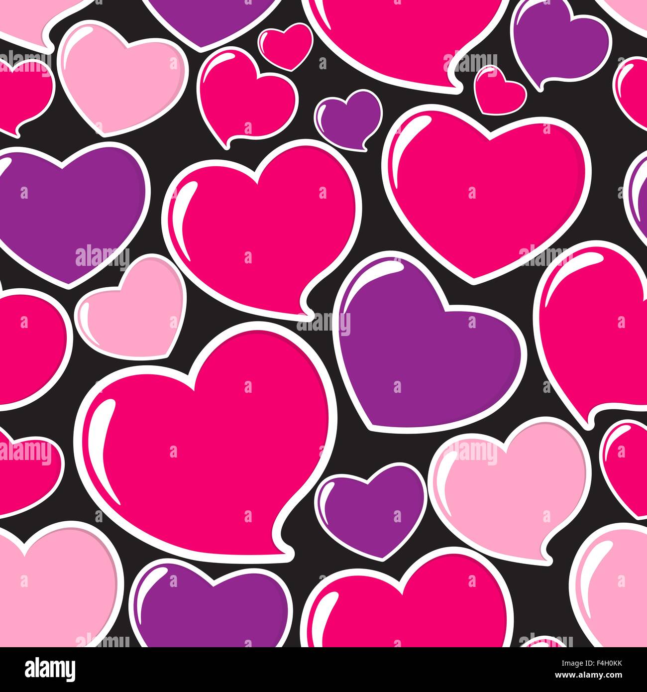 Heart Love Seamless Pattern Background Vector Illustration Stock Vector ...