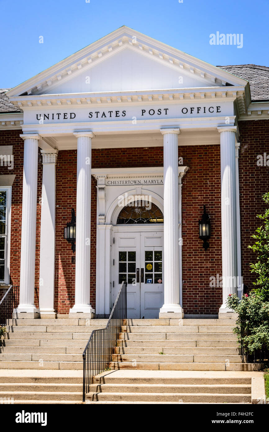 US Post Office, 104 Spring Avenue, Chestertown, Maryland Stock Photo