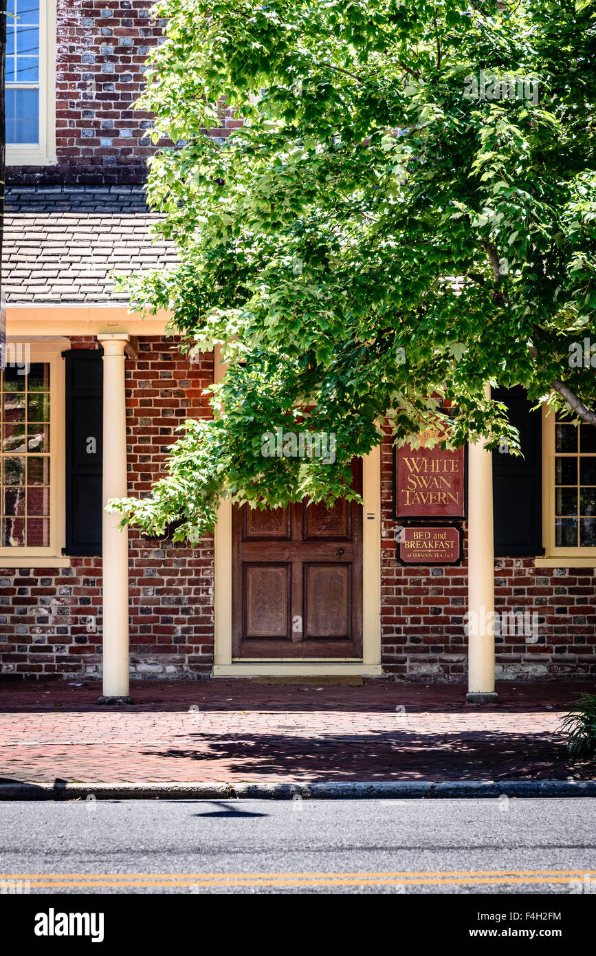 White Swan Tavern, 231 High Street, Chestertown, Maryland Stock Photo