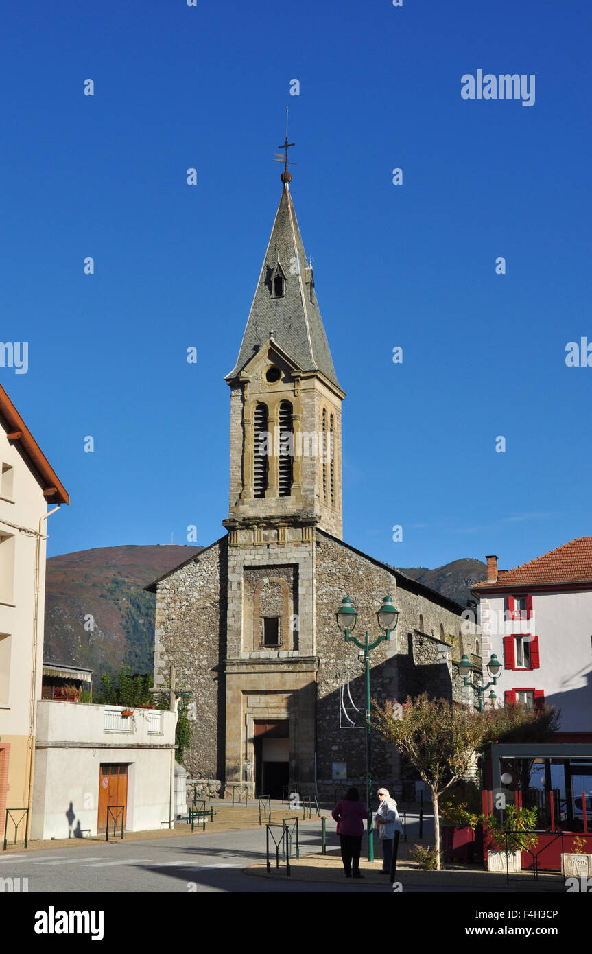 Church, Tarascon-sur-Ariege, Ariege, Midi-Pyrenees, France Stock Photo