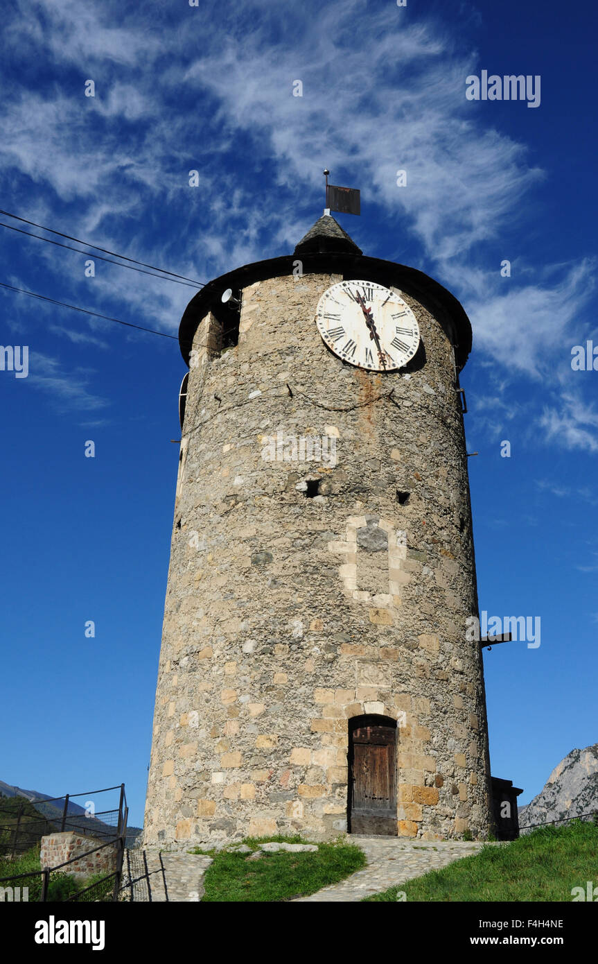 Tower, 'Tour du Castella', Tarascon-sur-Ariege, Ariege, Midi-Pyrenees, France Stock Photo