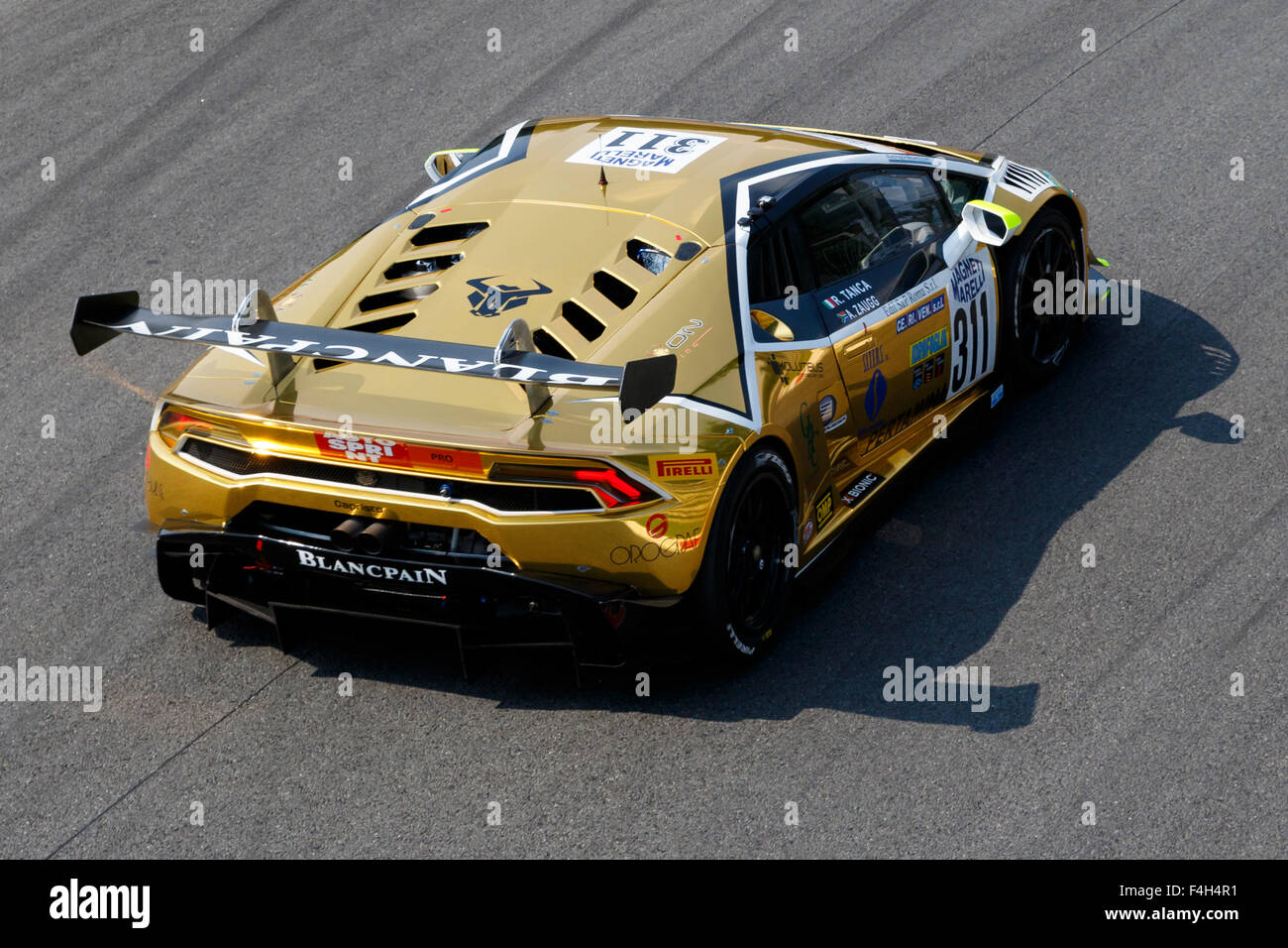 Monza, Italy - May 30, 2015: Lamborghini huracan of Raton Racing team, driven  by TANCA Roberto - ZAUGG Adrian Stock Photo