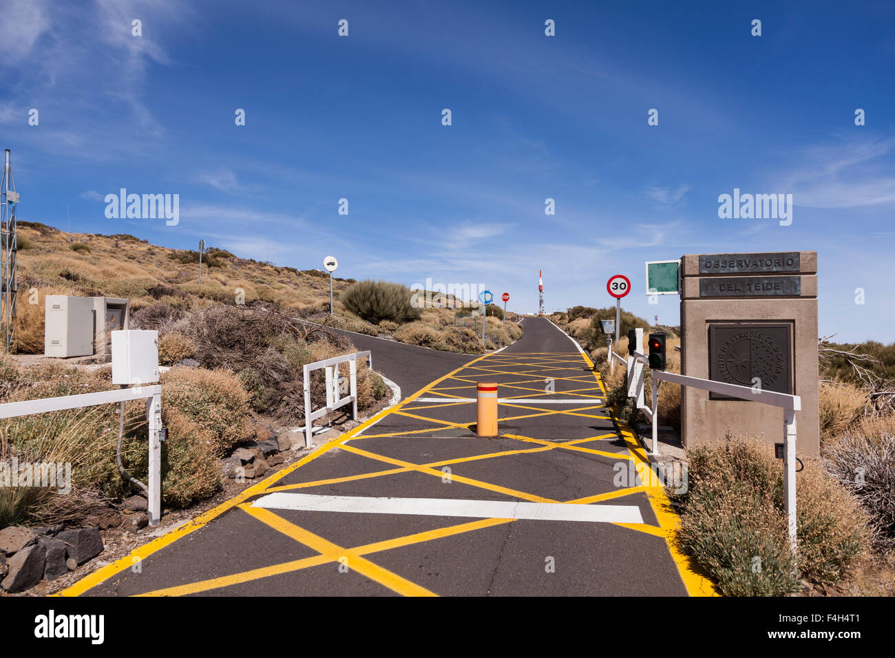 Entrance to the Canarian Astrophysics Institute at Izana on Mount teide, tenerife, Canary Islands, Spain. Stock Photo
