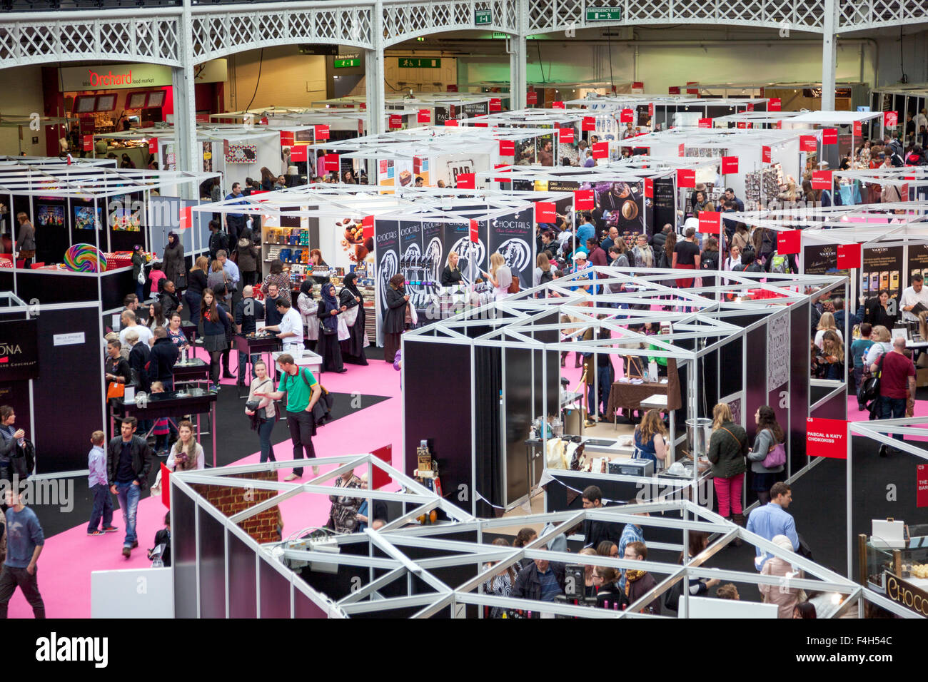 London, UK. 18th October 2015 - International specialists from the chocolate industry gather at Olympia Hall to exhibit at the annual Chocolate Show in London, UK’s largest chocolate event. Activities include workshops, presentations by famous chefs, demonstrations and a chocolate fashion show. Credit: Nathaniel Noir/Alamy Live News Stock Photo