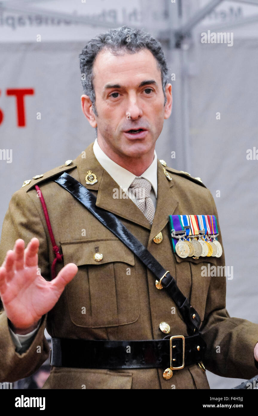 Belfast, Northern Ireland, 18 Oct 2015 - Lieutenant Colonel Jamie Baxter, CO of the 253 (North Irish) Royal Armoured Medical Corp Credit:  Stephen Barnes/Alamy Live News Stock Photo