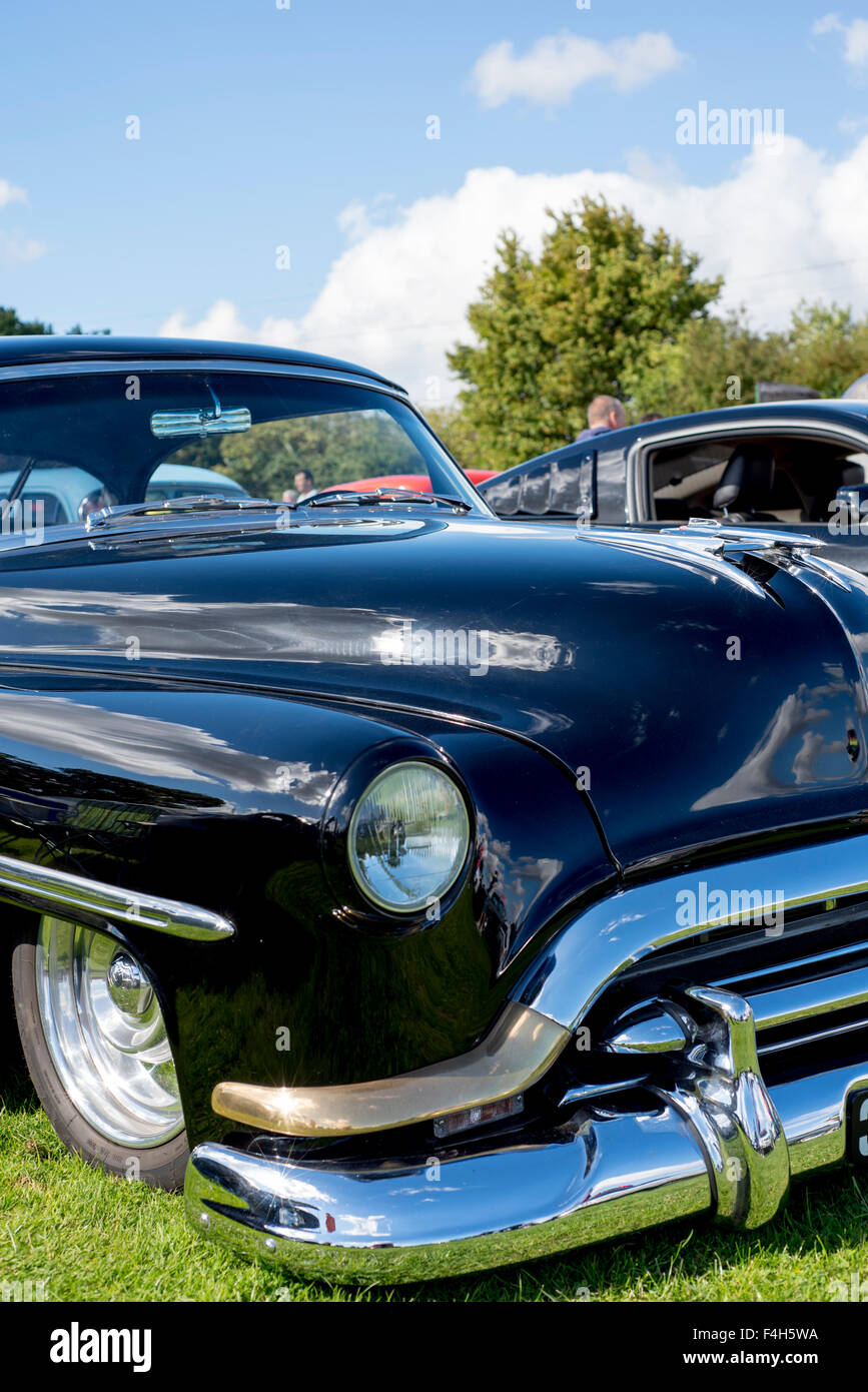 Grumpy Car, black saloon, U.S.A. car, Stock Photo