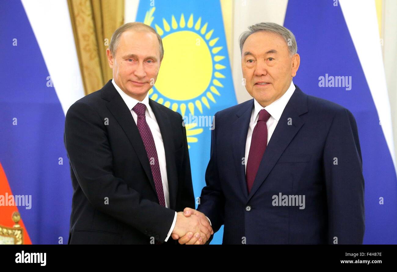 Russian President Vladimir Putin during a bilateral meeting with Kazakh ...