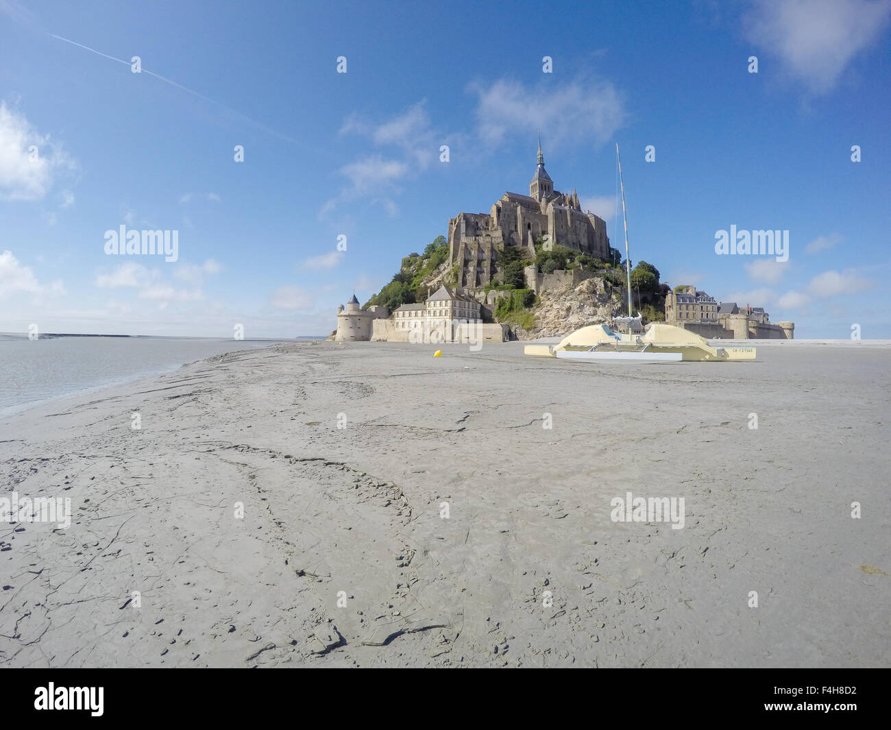 Mont Saint-Michel  in low tide Stock Photo