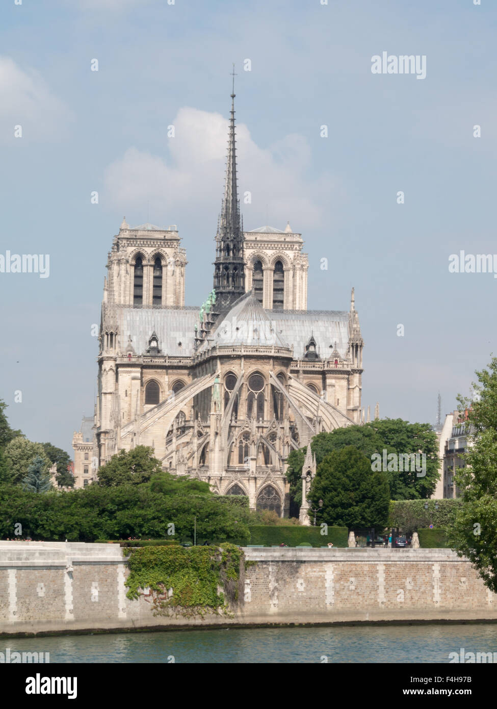 Notre-Dame de Paris and the Seine river Stock Photo