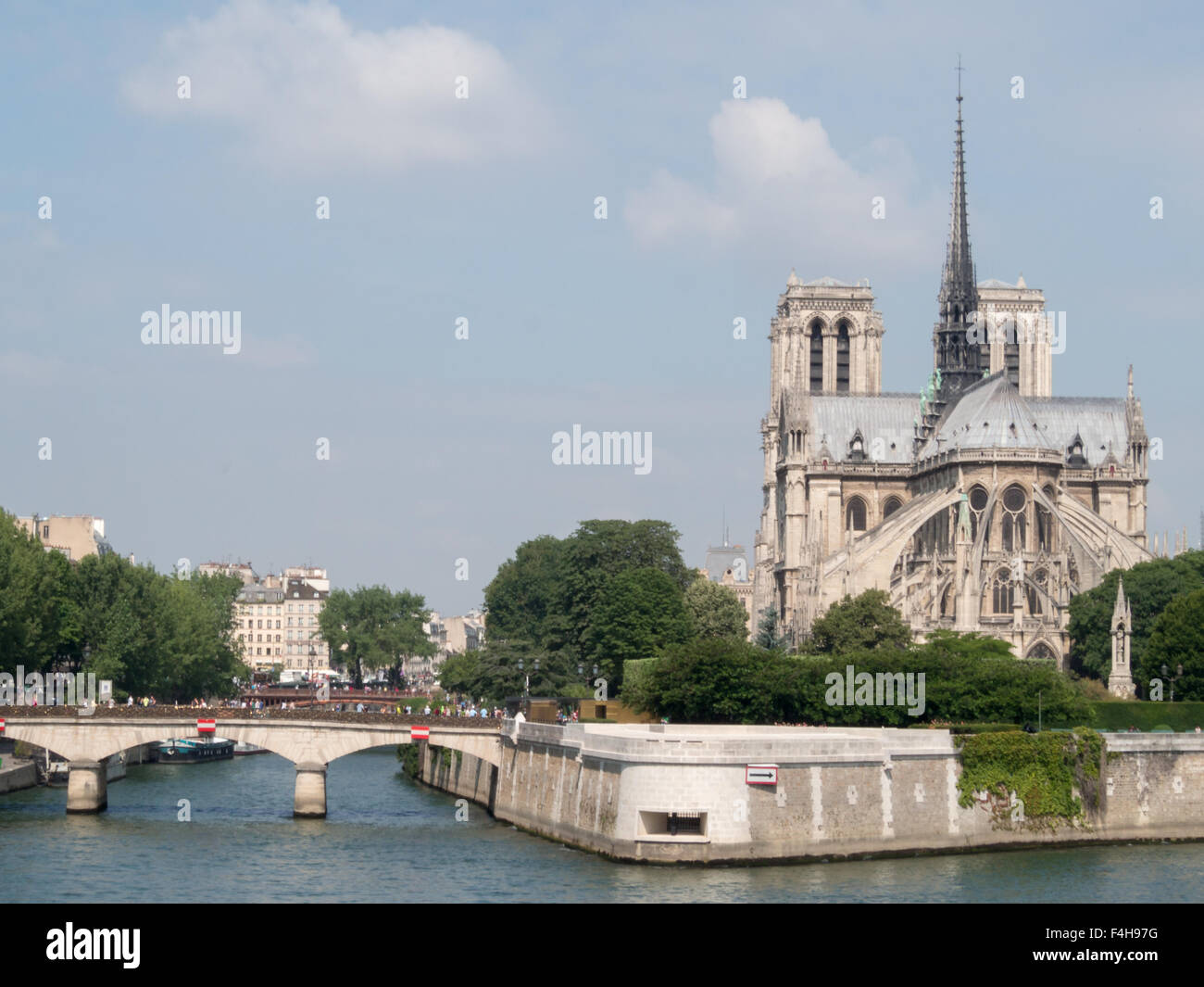 Notre-Dame de Paris and the Seine river Stock Photo