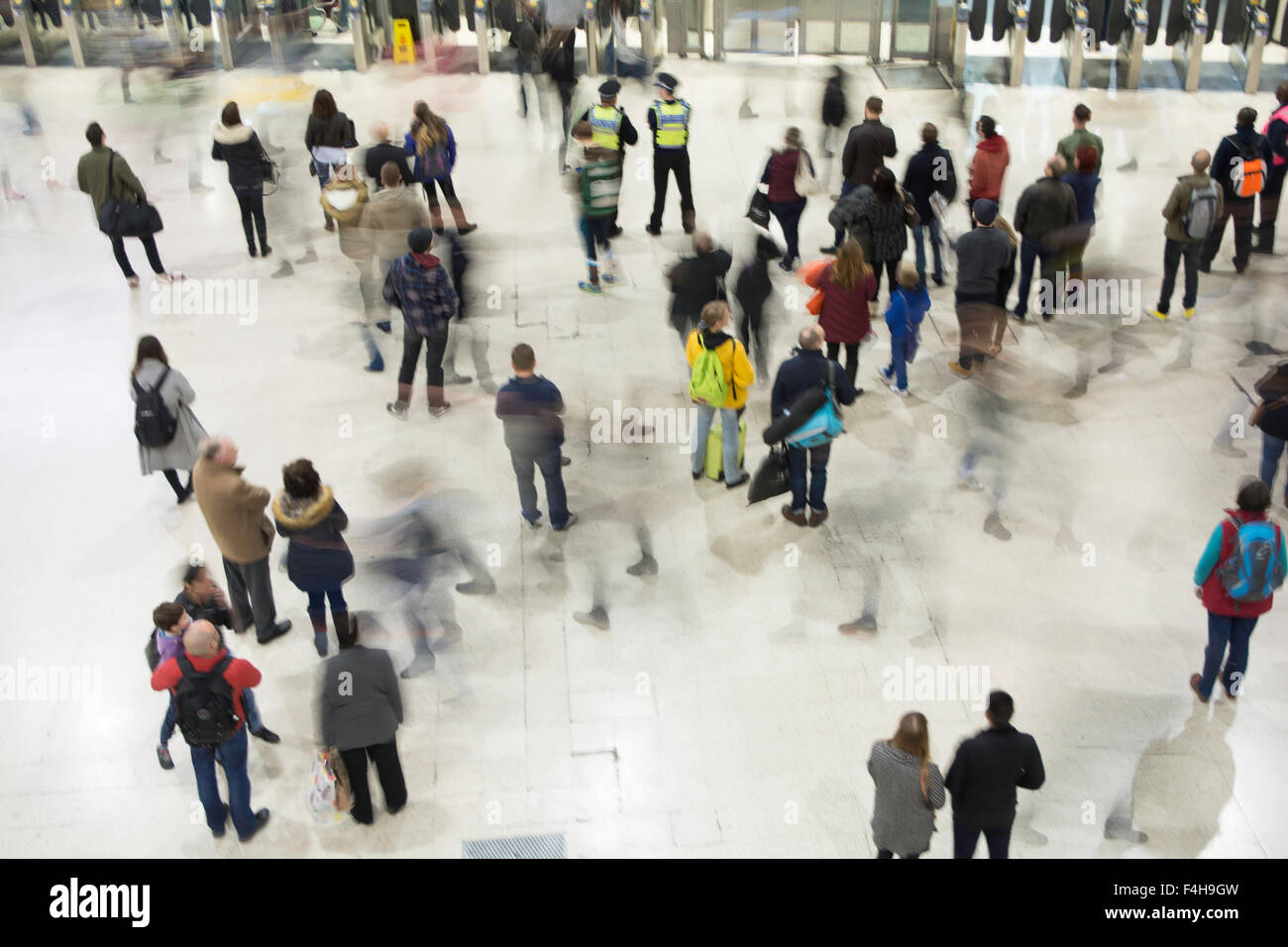 Crowds on the concourse at Waterloo Station, London, England, UK Stock Photo