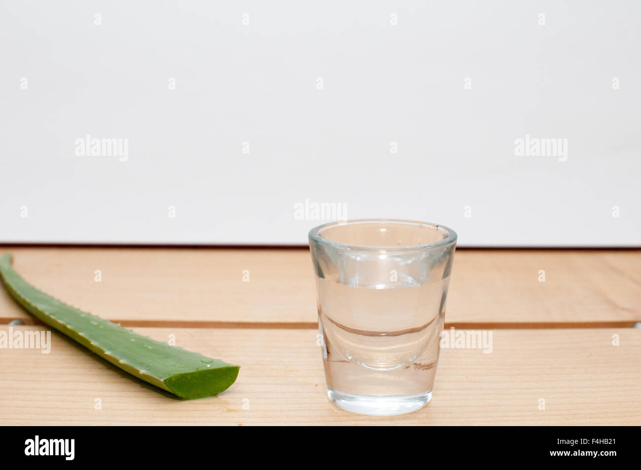 Aloe vera plant being prepared to make a drink Stock Photo