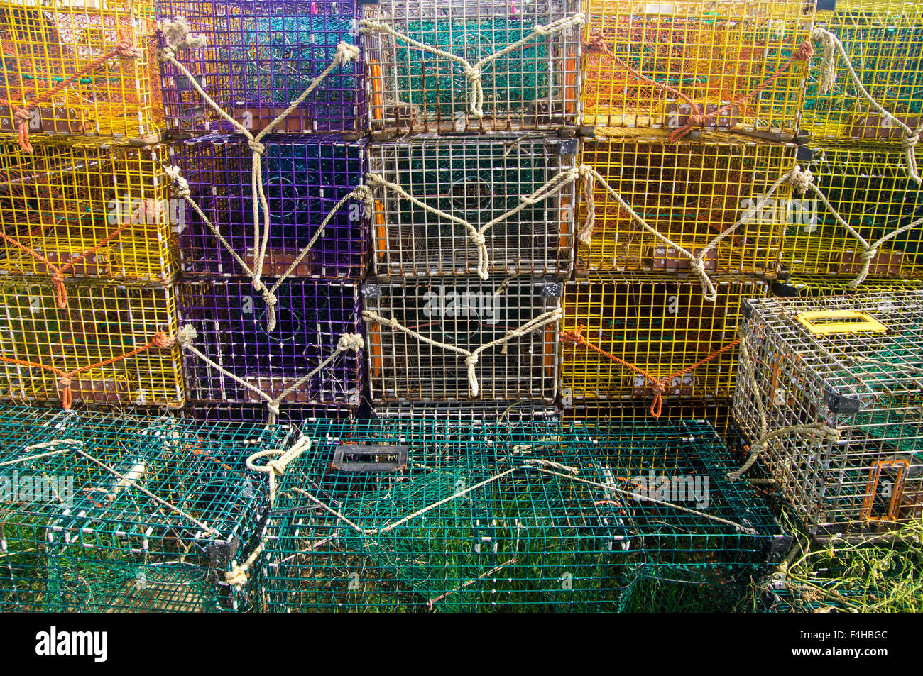 Stacks of lobster pots Stock Photo Alamy