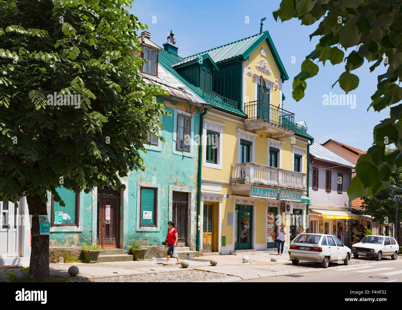 Cetinje, Montenegro. Typical scene in Baja Pivljanina street Stock Photo