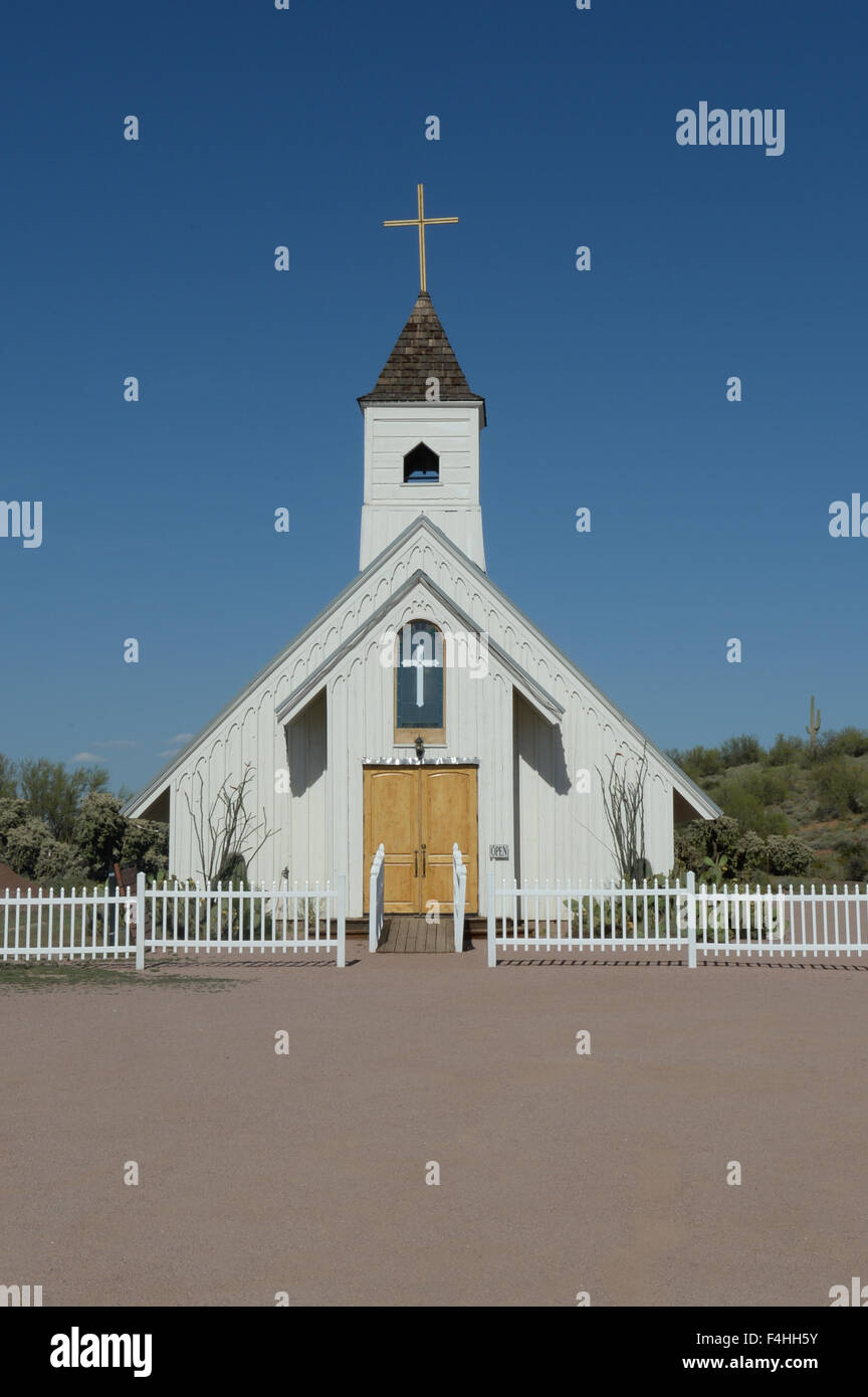 Church in Arizona desert Stock Photo