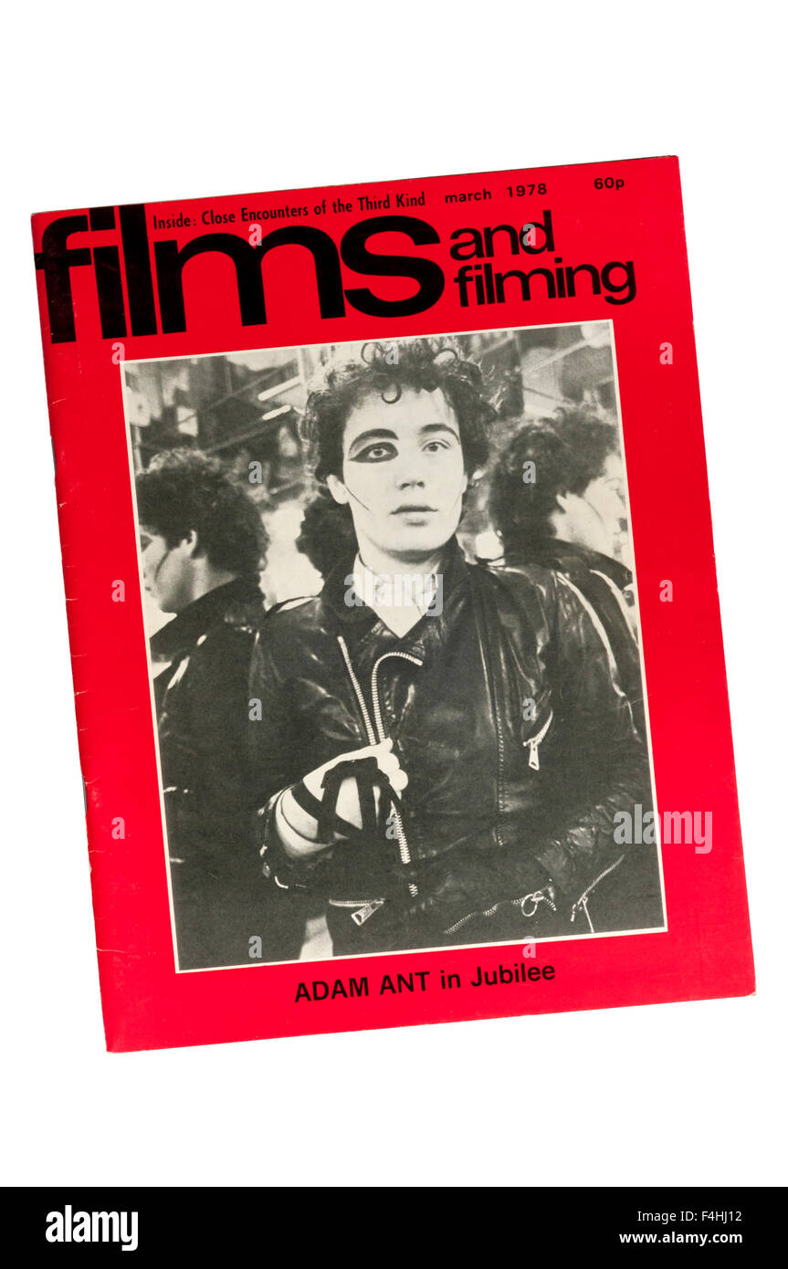 A copy of films and filming magazine from March 1978 featuring Adam Ant in Derek Jarman's Jubilee on the cover. Stock Photo