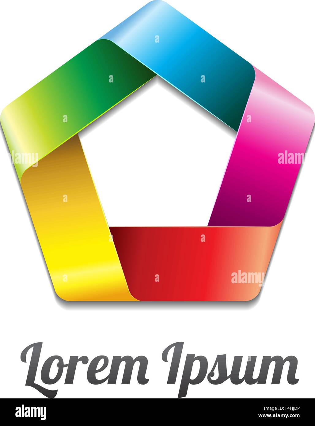 Pentagonal Ribbon Three-dimensional Pentagon Infinite Ribbon Vector Logo Design Element ...