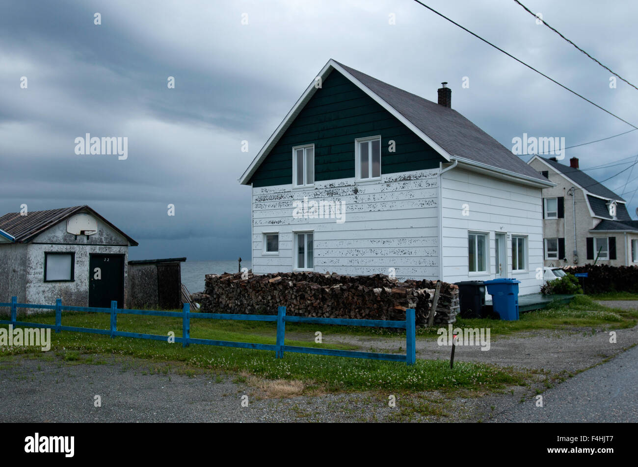 Wooden houses in CapChat, Quebec, Canada Stock Photo Alamy