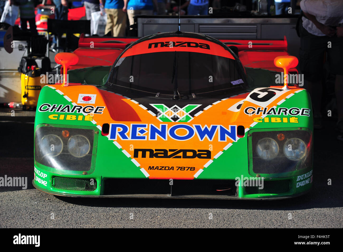 A Mazda 787B Group C sports prototype racing car at the Goodwood Festival of Speed in the UK. Stock Photo