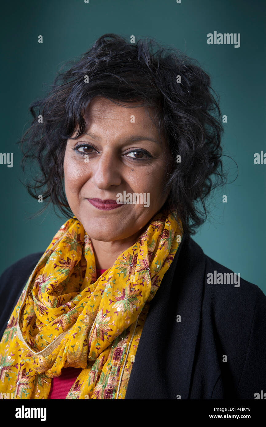 Meera Syal CBE, the British comedian, writer, playwright and actress, at the Edinburgh International Book Festival 2015. Edinburgh, Scotland. 27th August 2015 Stock Photo