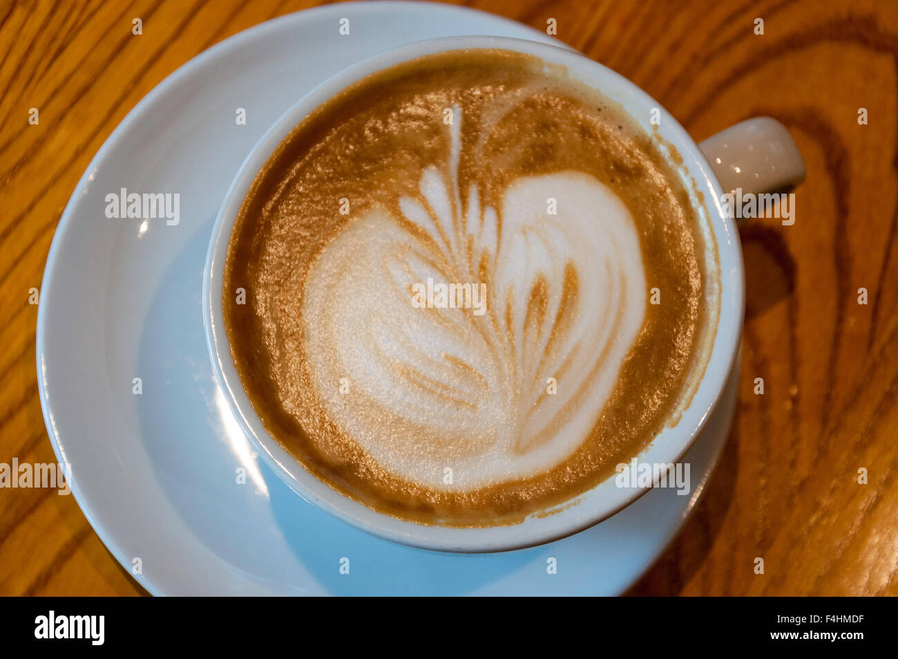 Flat white coffee, Costa Coffee Shop, The Mall Shopping Centre, Luton, Bedfordshire, England, United Kingdom Stock Photo