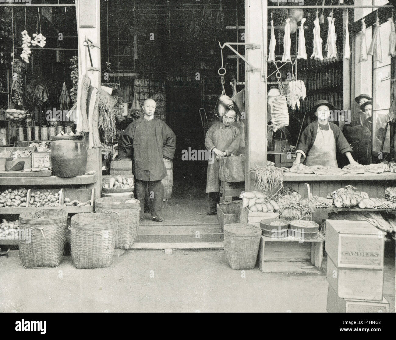 Chinatown Grocery Store in San Francisco, USA, 1894 Stock Photo Alamy