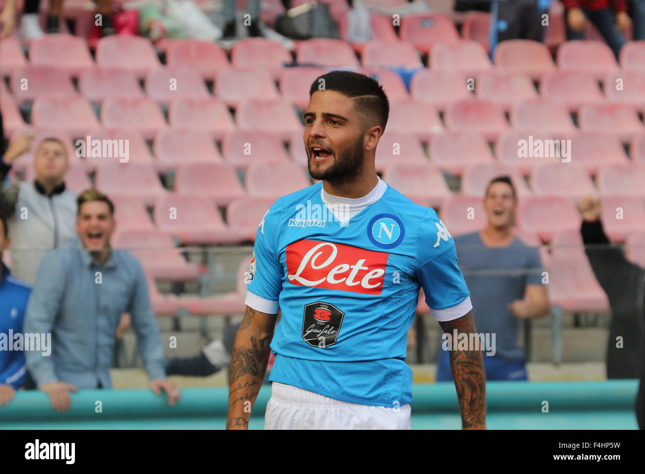 Naples, Italy. 18th Oct, 2015. Lorenzo Insigne during the soccer match against Fiorentina at San Paolo Stadium in Naples. Credit:  Salvatore Esposito/Pacific Press/Alamy Live News Stock Photo