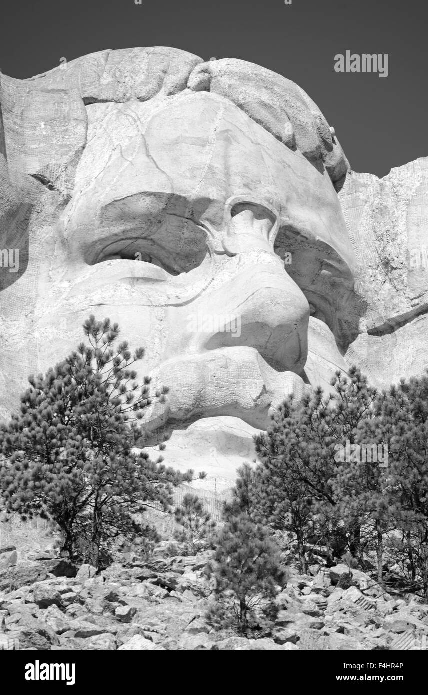 Mount Rushmore National Memorial, symbol of America located in the Black Hills, South Dakota, USA. Stock Photo