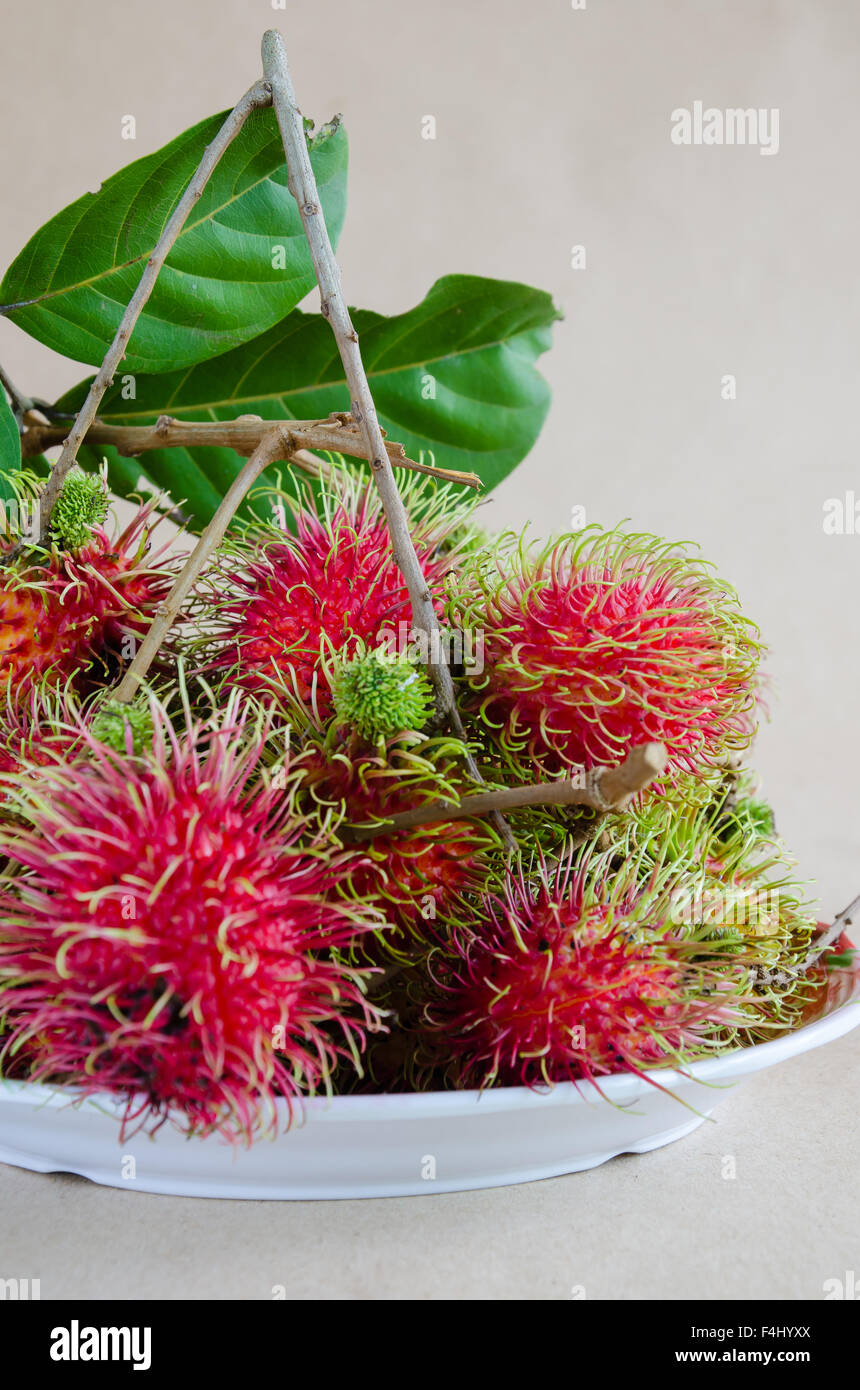 Fresh Rambutan A Tropical Fruit Stock Photo - Alamy