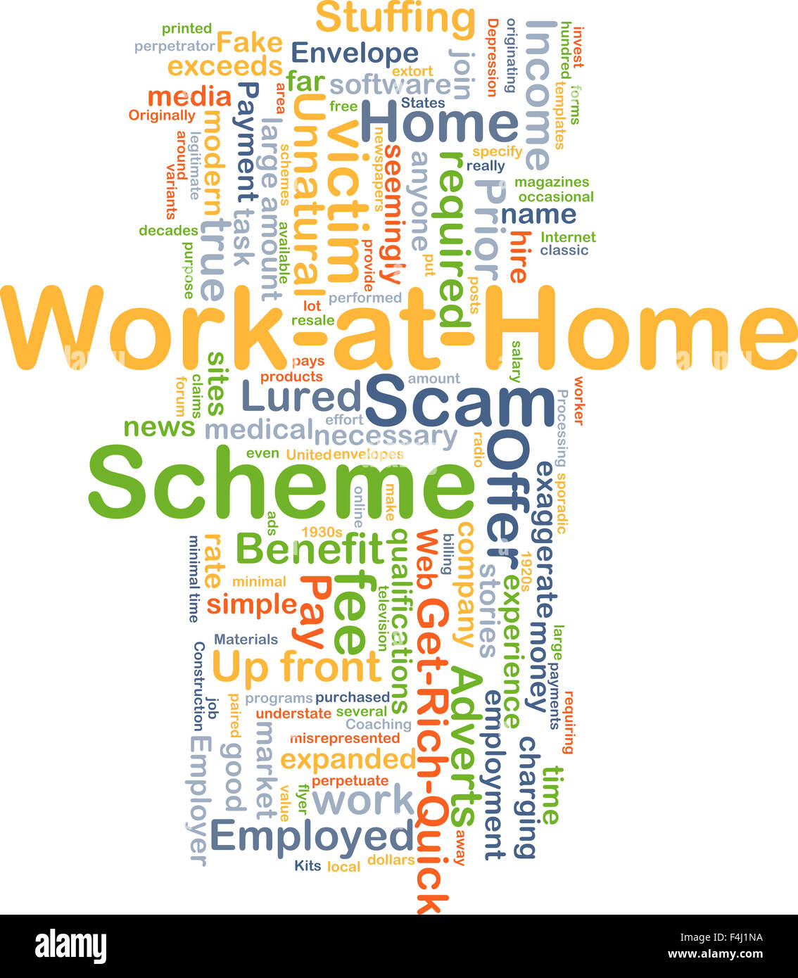 Background concept wordcloud illustration of work at home scheme Stock Photo