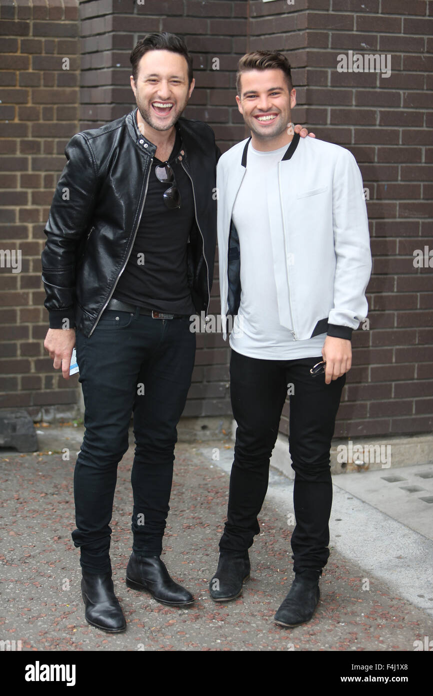 Antony Costa and Joe McElderry outside ITV Studios Featuring Joe