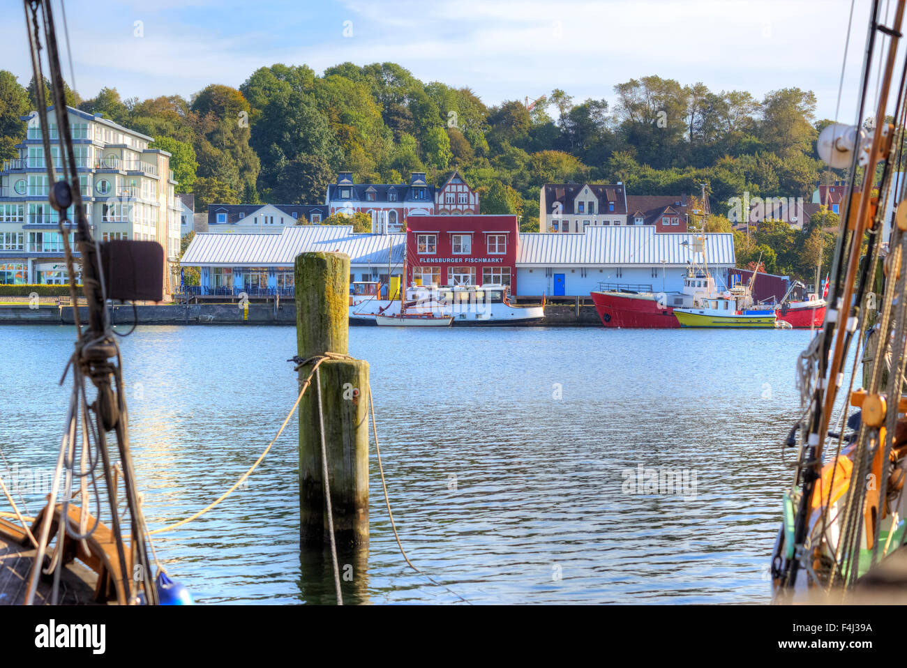 Flensburg, historic harbour, SchleswigHolstein, Germany Stock Photo