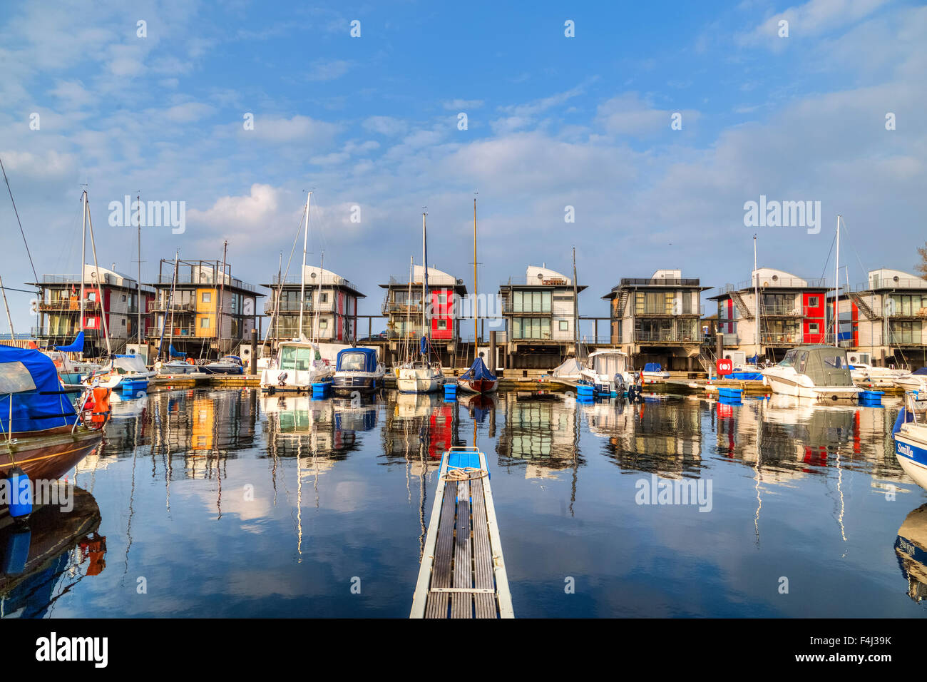 Flensburg, Sonwik, water houses, SchleswigHolstein, Germany Stock