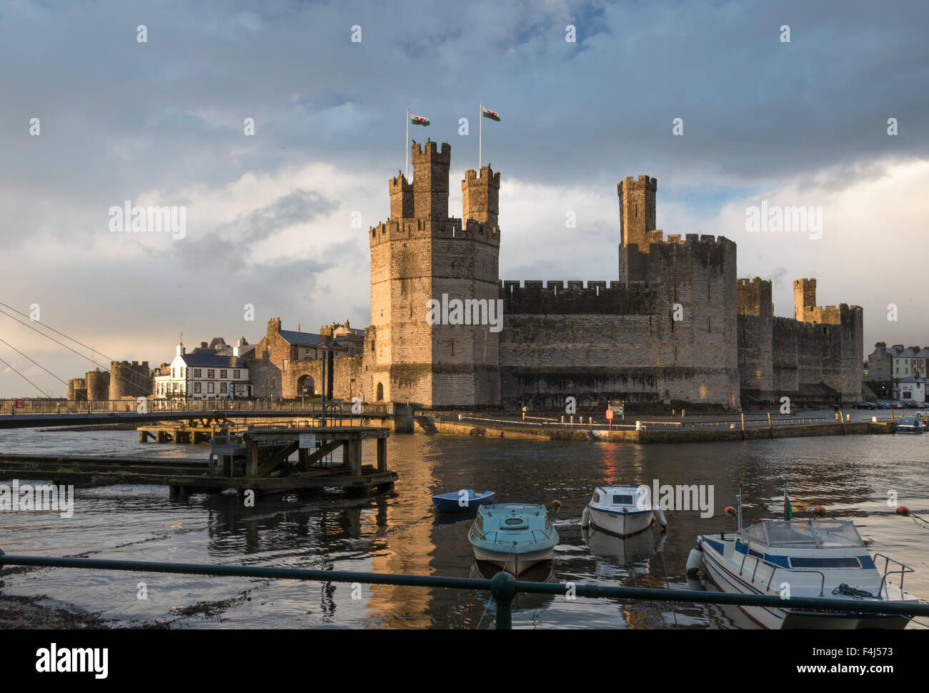 Caernarfon Castle, UNESCO World Heritage Site, Wales, United Kingdom, Europe Stock Photo