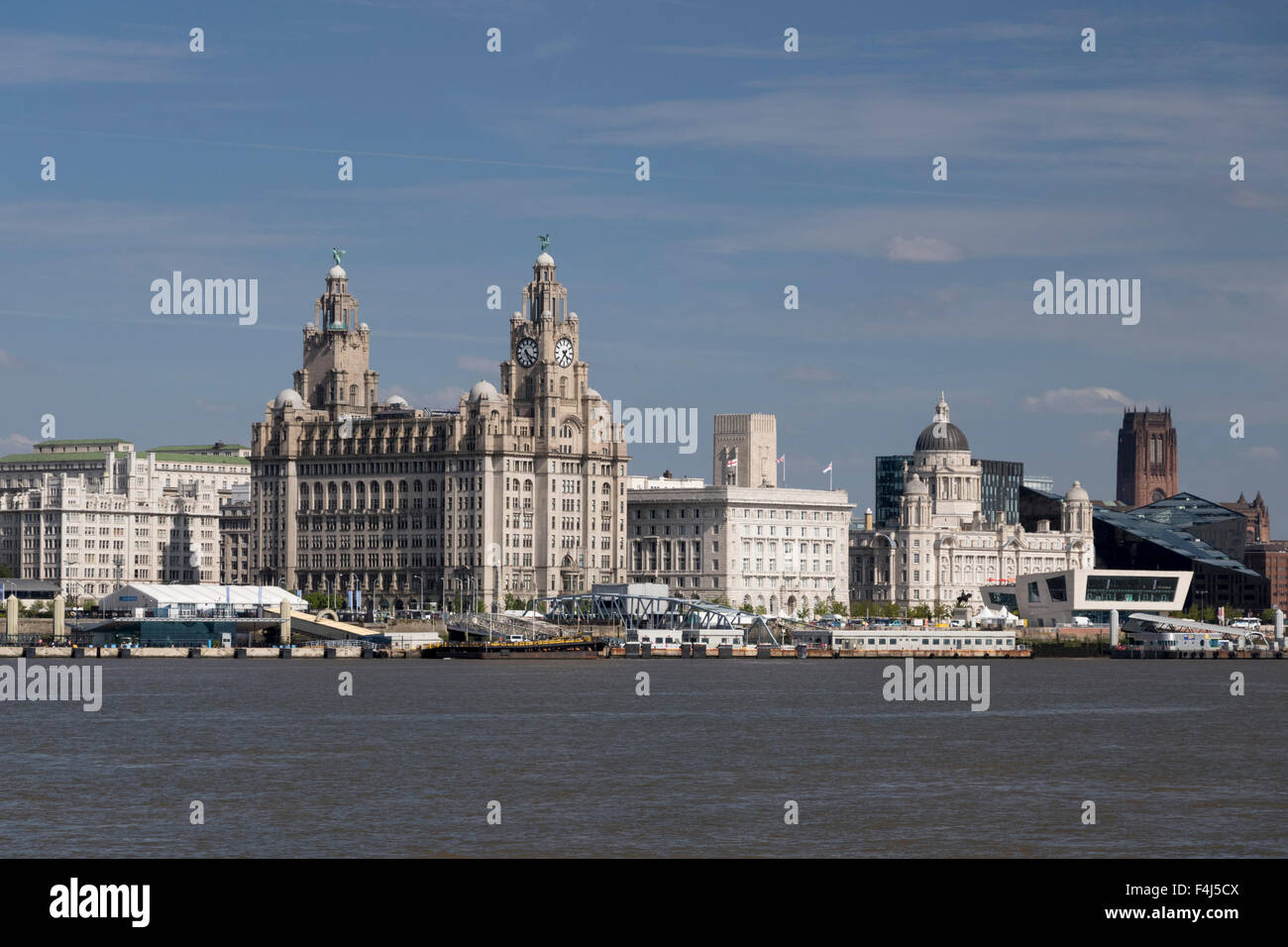 The Royal Liver Building, Port of Liverpool Building, Museum of Liverpool, Liverpool, Merseyside, UK Stock Photo