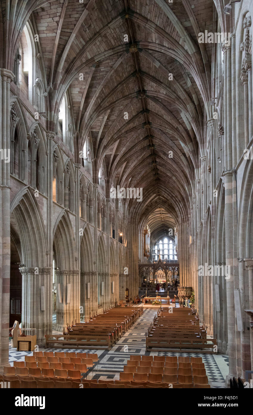 Interior looking East, Worcester Cathedral, Worcester, England, United Kingdom, Europe Stock Photo